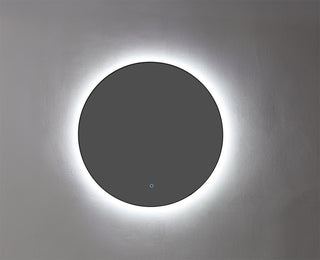 Ronde spiegel mat zwart met LED verlichting, in drie kleuren instelbaar en dimbaar 80cm met spiegelverwarming - hoogste kwaliteit