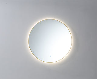 Ronde spiegel goud geborsteld met LED verlichting, in drie kleuren instelbaar en dimbaar 80cm - hoogste kwaliteit