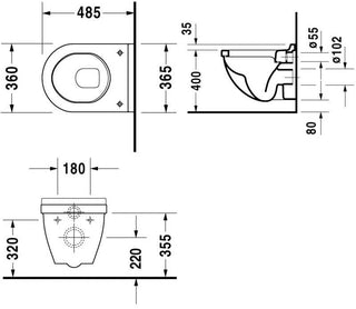 Duravit wandcloset Starck 3 wit