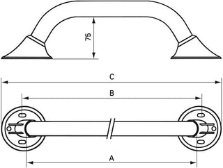 Linido Ergogrip Wandhalterung 60 cm Stahl weiß beschichtet