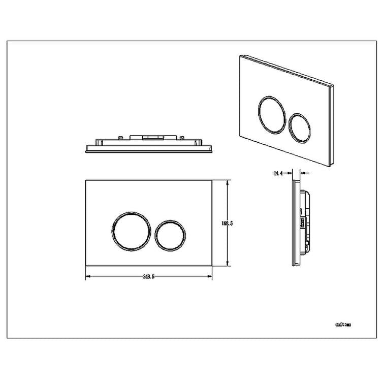 Dynamic Way bedieningsplaat Circle Black Glass Chrome (UP720 en UP320)