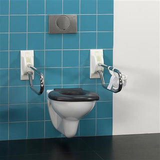 Linido toiletsteun opklapbaar 80 cm RVS wit