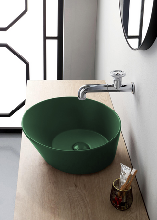 Sofia design opbouw waskom rond mat groen - A-kwaliteit