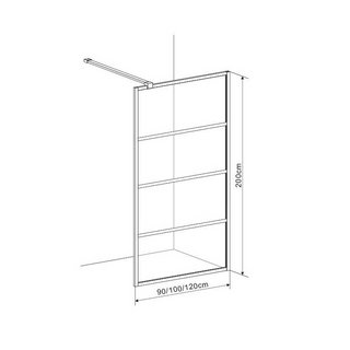 Paroi de douche Viola verre grille noir mat 100x200cm