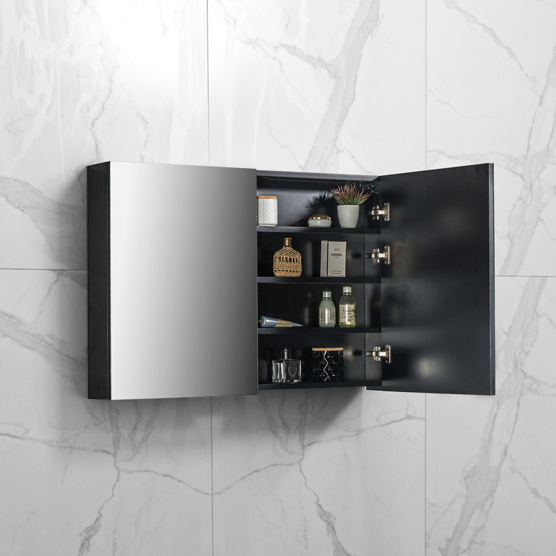 Spiegelkast Isabella mat zwart 100x70x16 - A-kwaliteit