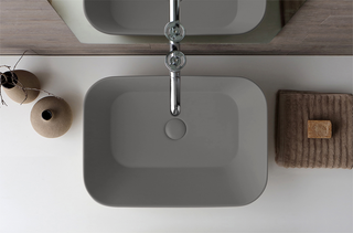 Sofia design opbouw waskom rechthoek mat grijs - A-kwaliteit