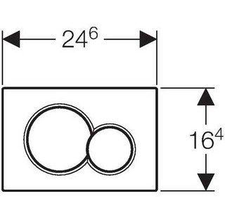 Geberit Sigma01 bedieningsplaat 2-knops glans-chroom/mat-chroom