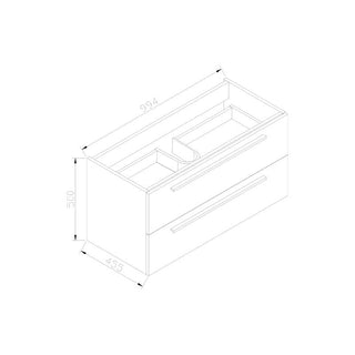 Actieset badmeubel DL met greep 100 cm donker hout - hoogste kwaliteit