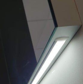 Aluminium spiegel met LED verlichting en onder verlichting 100cm met spiegelverwarming - hoogste kwaliteit