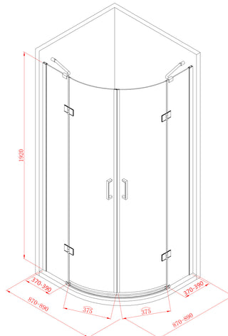 Douchecabine kwartrond 90cm - hoogste kwaliteit