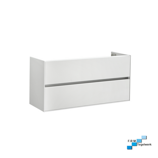 Badmeubel compact onderkast met greeplijst aluminium 120 cm hoogglans wit - hoogste kwaliteit