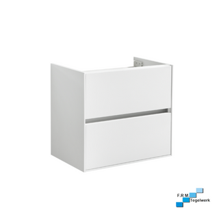 Badmeubel compact onderkast met greeplijst aluminium 60 cm hoogglans wit - hoogste kwaliteit