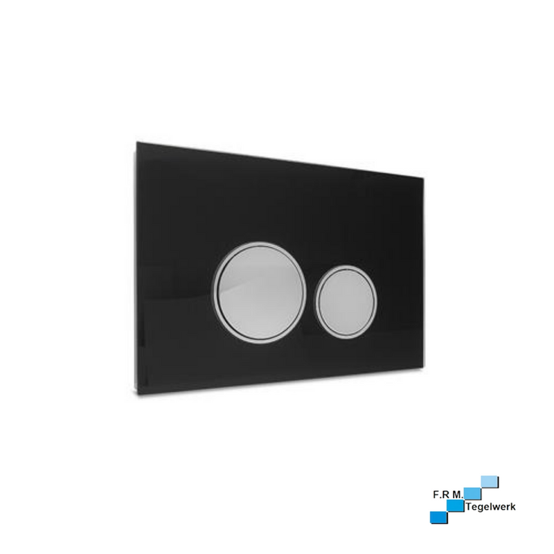 Dynamic Way bedieningsplaat Circle Black Glass Chrome (UP720 en UP320)