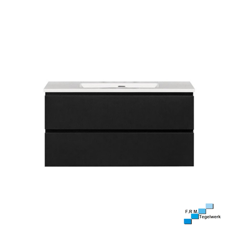Badkamermeubel Isabella onderkast mat zwart 100x50x48 - A-kwaliteit
