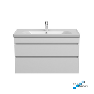 Badkamermeubel Lorenzo onderkast wit glans 100x59x45 - A-kwaliteit