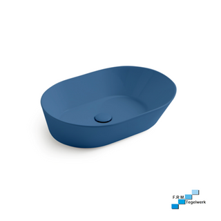 Sofia design opbouw waskom ovaal mat blauw - A-kwaliteit