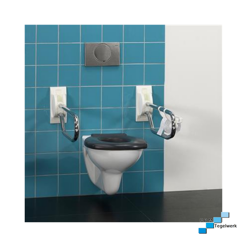 Linido toiletsteun opklapbaar 60 cm RVS wit