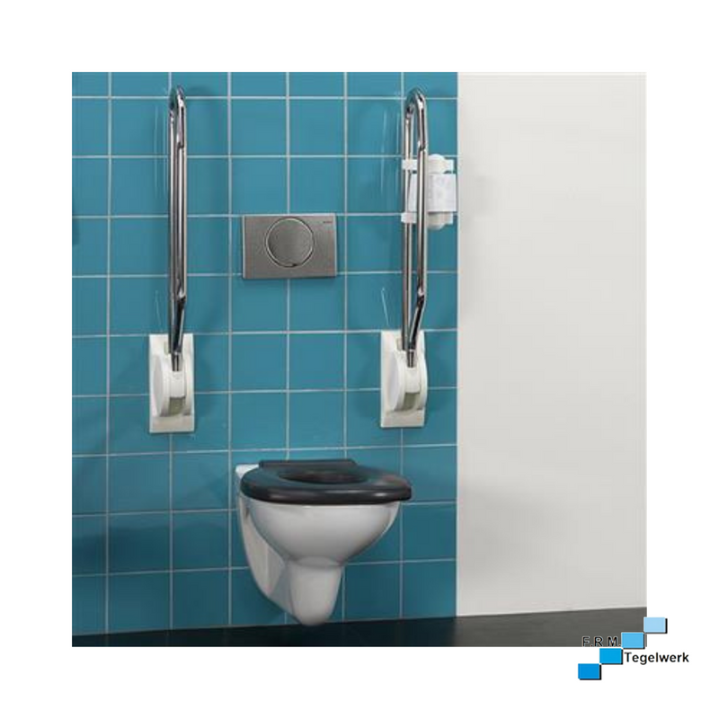 Linido toiletsteun opklapbaar 90 cm RVS wit