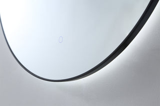Ronde spiegel mat zwart met LED verlichting, in drie kleuren instelbaar en dimbaar 80cm - hoogste kwaliteit