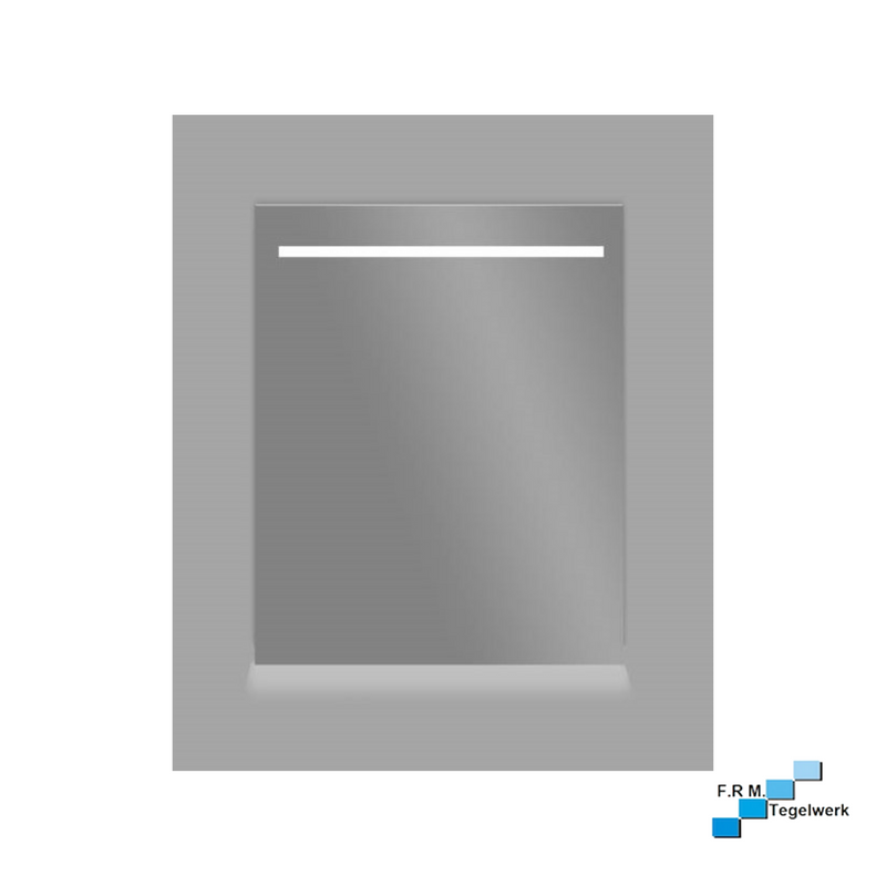 Aluminium spiegel met LED verlichting en onder verlichting 60cm met spiegelverwarming - hoogste kwaliteit