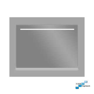 Aluminium spiegel met LED verlichting en onder verlichting 80cm met spiegelverwarming - hoogste kwaliteit