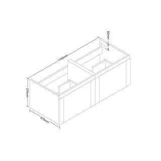 Meuble de salle de bain meuble bas en bois de chêne avec poignée en chêne, corps de 120 cm - qualité supérieure